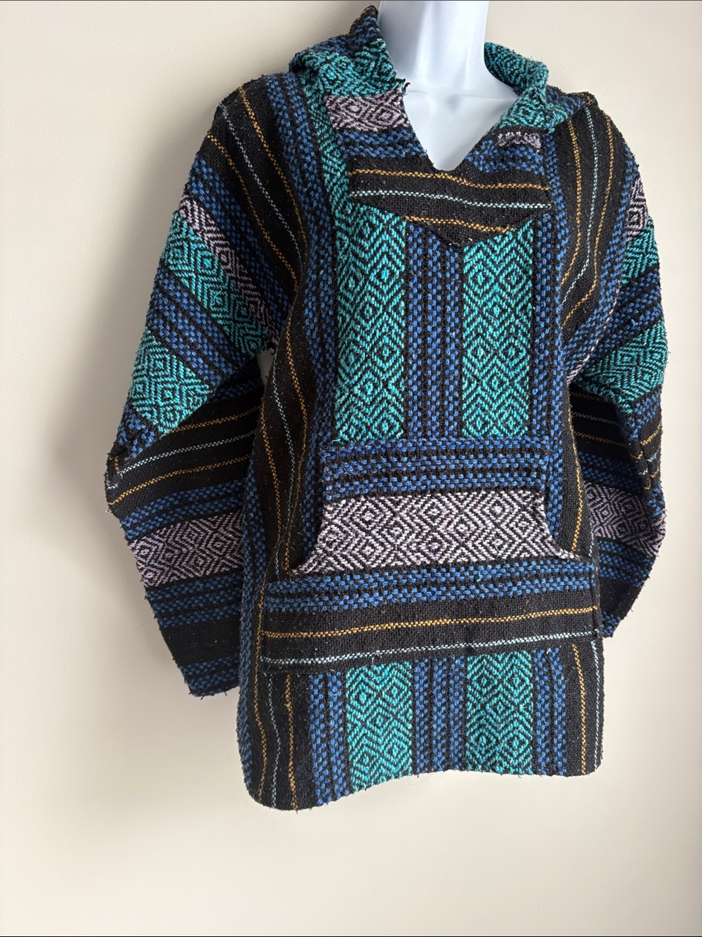 Señor Lopez Teal & Black Woven Baja Hoodie